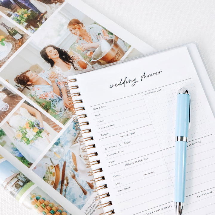 Our maid of honor planners also include a detailed section on planning the wedding shower and bachelorette parties.