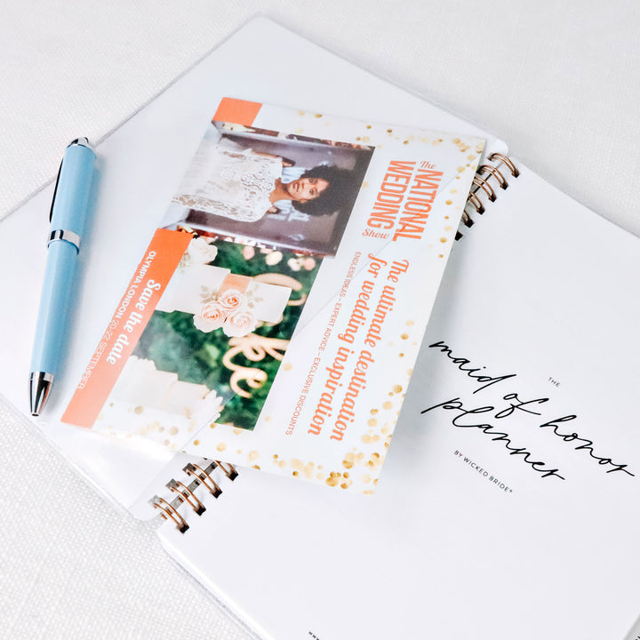 The glossy vinyl covers can double as pockets on the inside of the planner for swatches and receipts. 