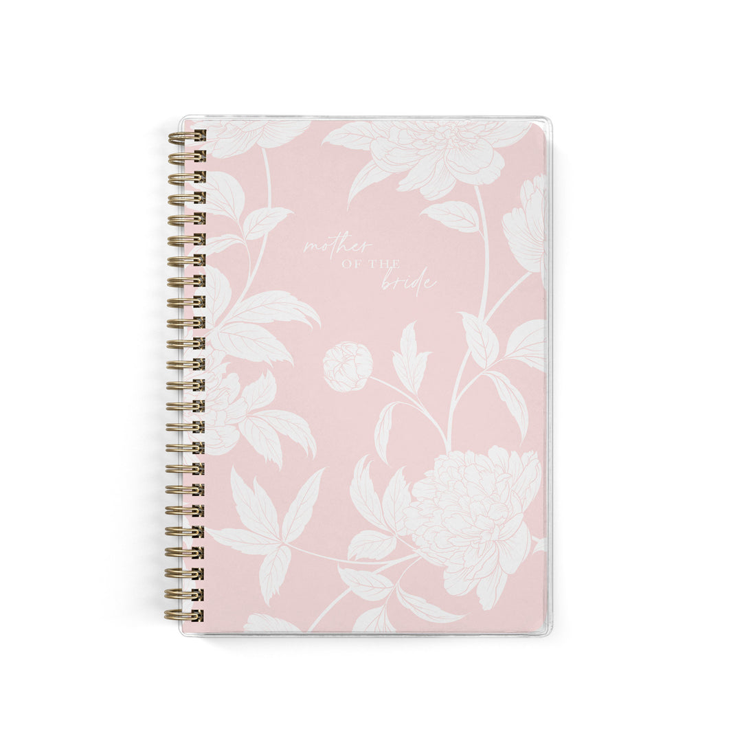 Shown in a blush peony print, Mother of the Bride planners are exclusive to Wicked Bride.