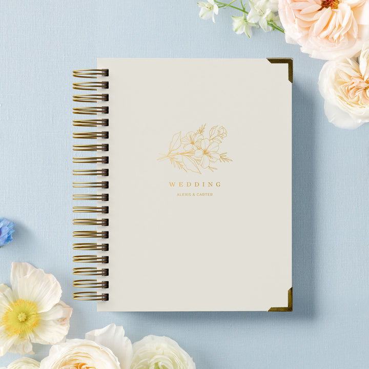 Our luxury wedding planner books are the best a bride can buy, featured in a floral sprig design