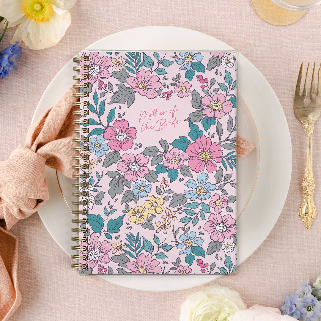 Shown in a colorful garden floral design, Mother of the Bride planners are exclusive to Wicked Bride.