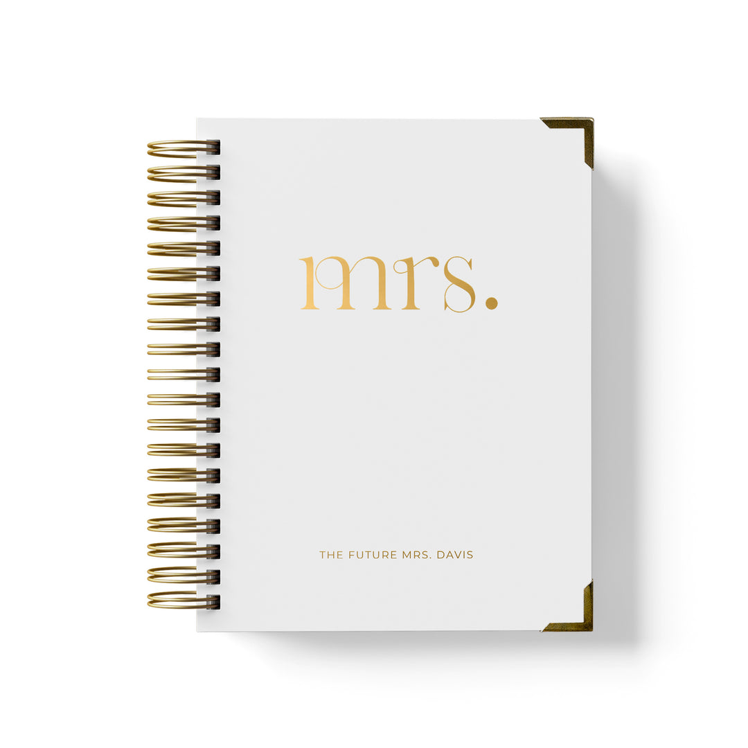 Our luxury wedding planner books are the best a bride can buy, featured in a bold foil mrs design