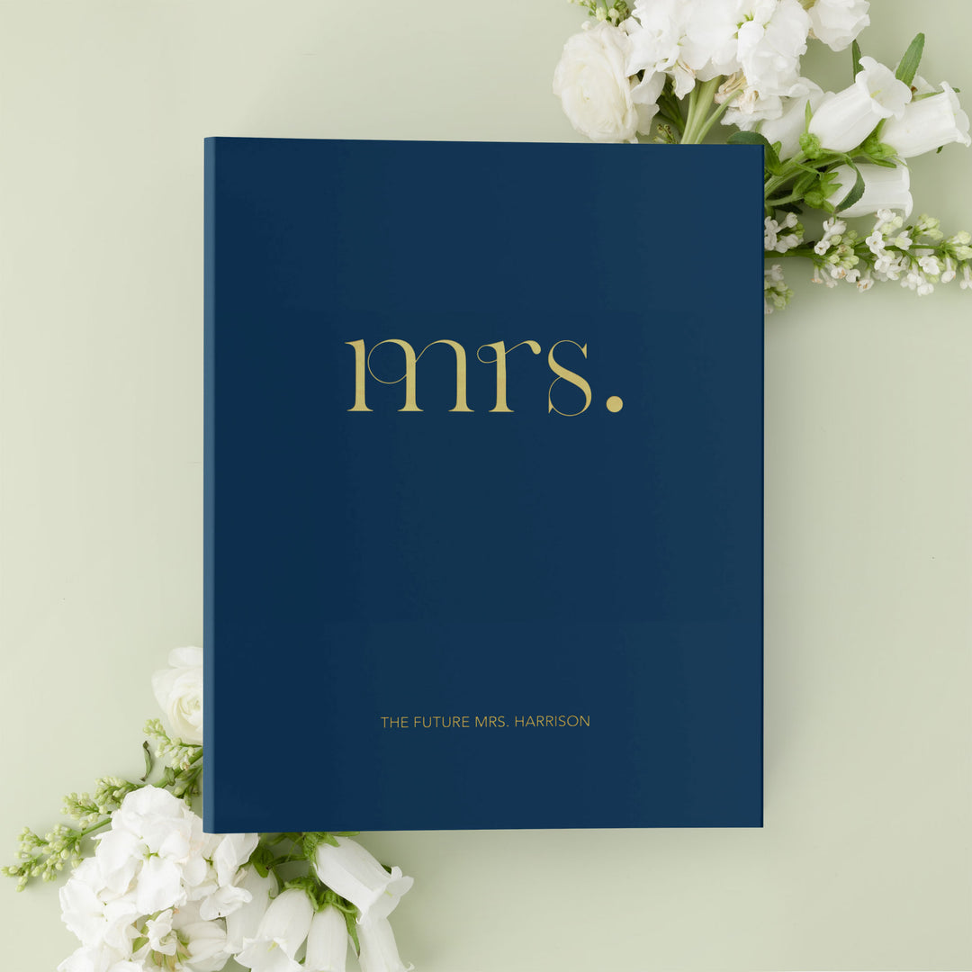 Our wedding binders are the perfect wedding planning tool, shown in a bold future mrs design